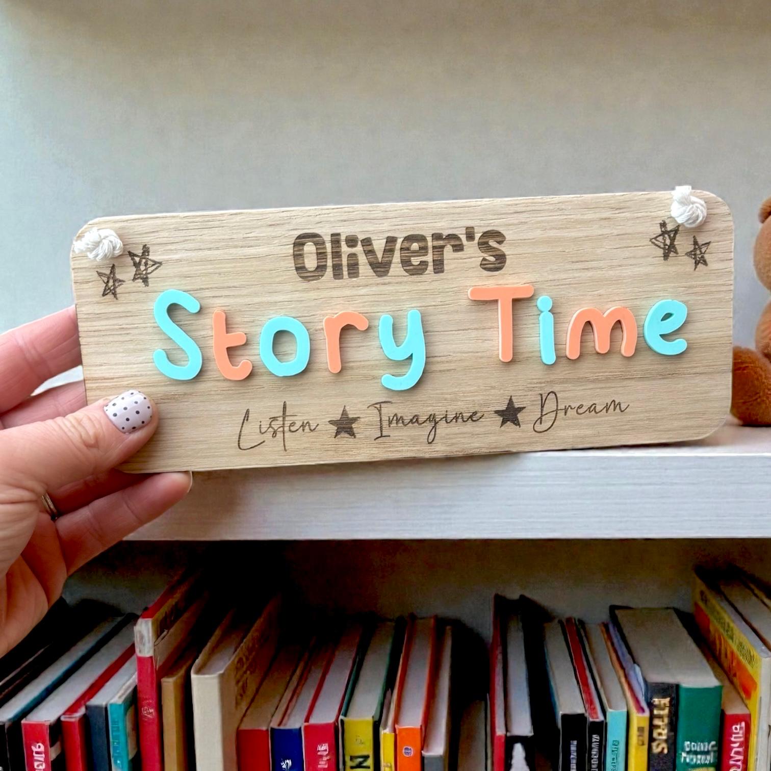 Story Tree Sign Kids Story Time Sign - Lots of Love